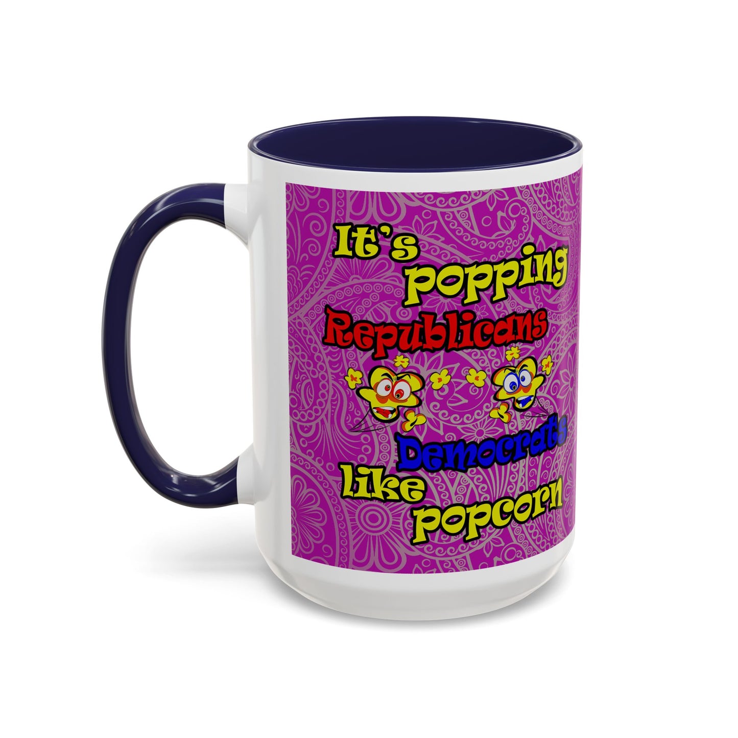 popping like popcorn - Accent Mug (pink swirl)