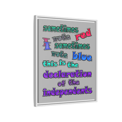 declaration of the independents - framed canvas art (light grey)