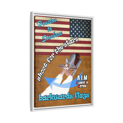 shoot for the stars - framed canvas art (brown papyrus)