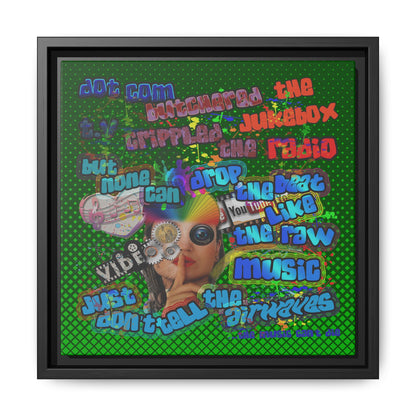 drop the beat - framed canvas art (logo green)