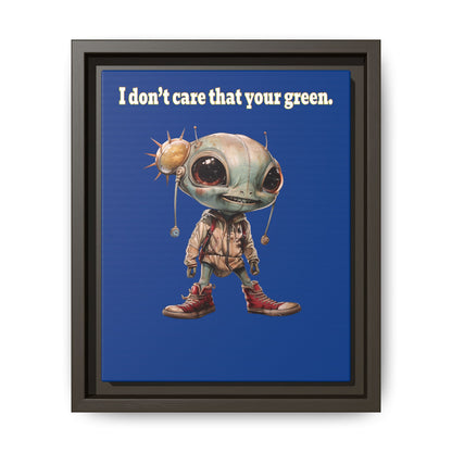 I don't care that your green - framed canvas art (dark blue)