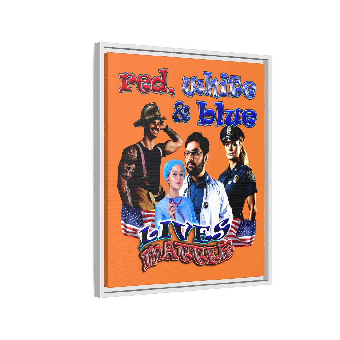 rw&b lives matter - framed canvas art (crusta)