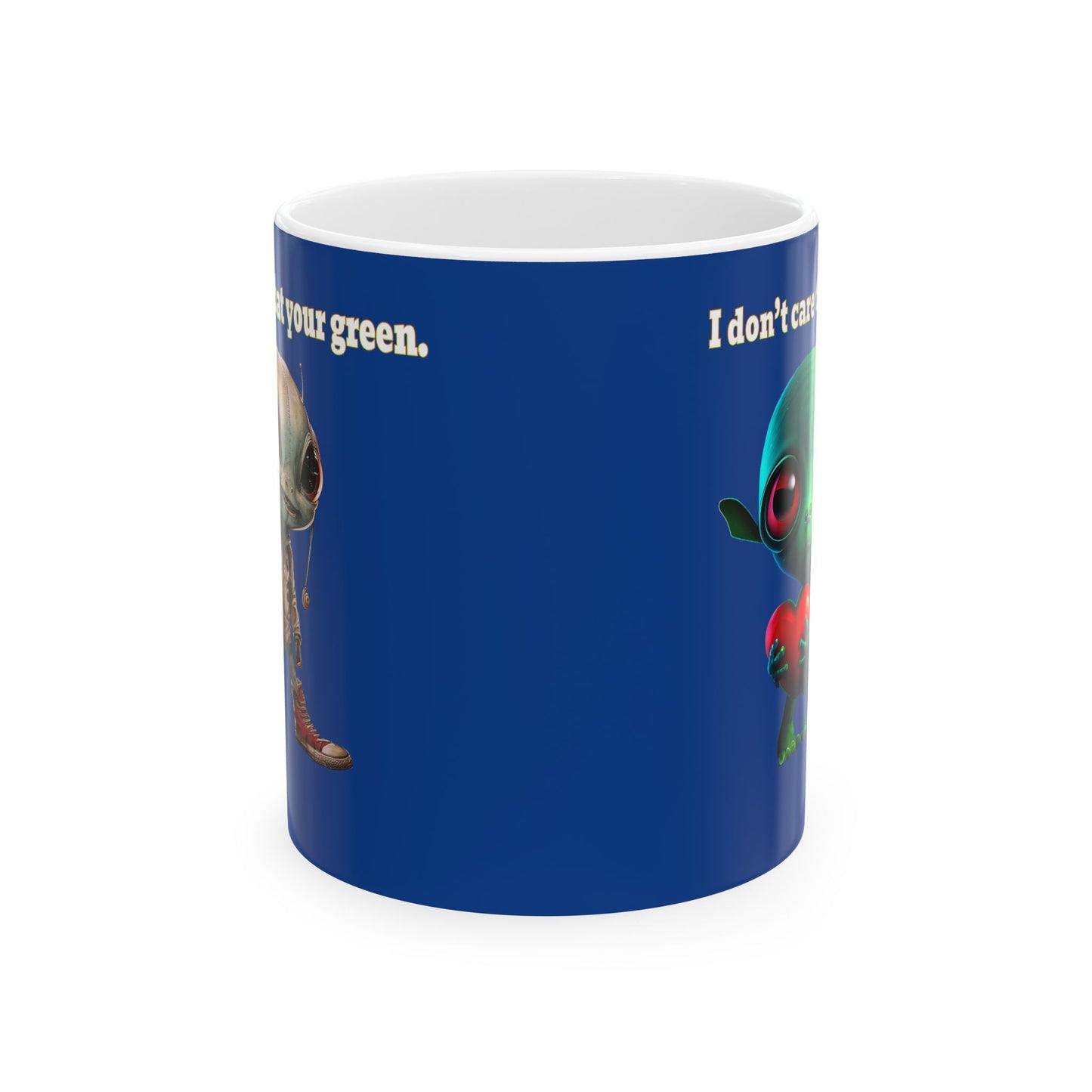 I don't care that your grey - White Mug (dark blue)