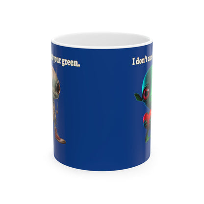 I don't care that your grey - White Mug (dark blue)