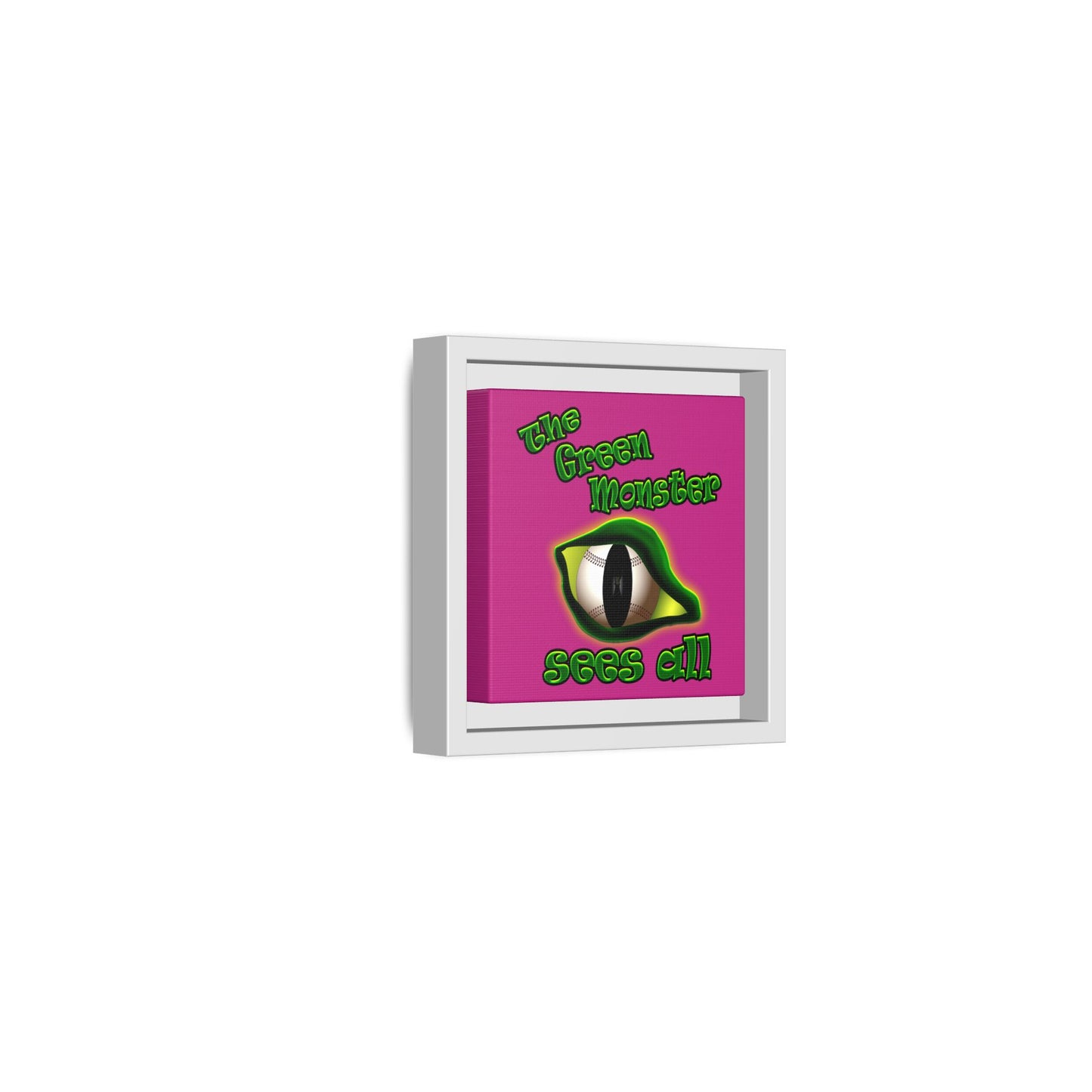 green monster - framed canvas art (pink)