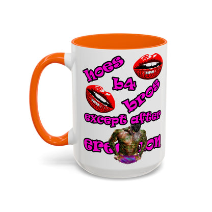hoes b4 bros - Accent Mug (white)