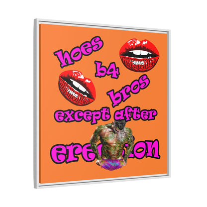 hoes b4 bros - framed canvas art (crusta)