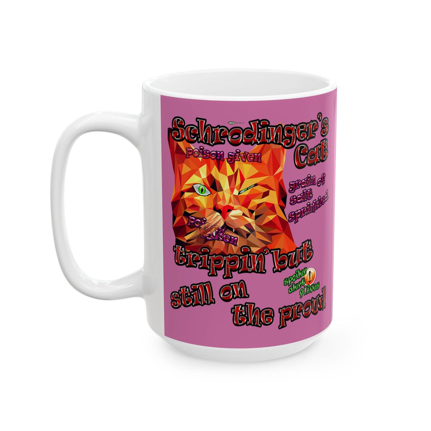 schrodinger's cat - White Mug (light pink)