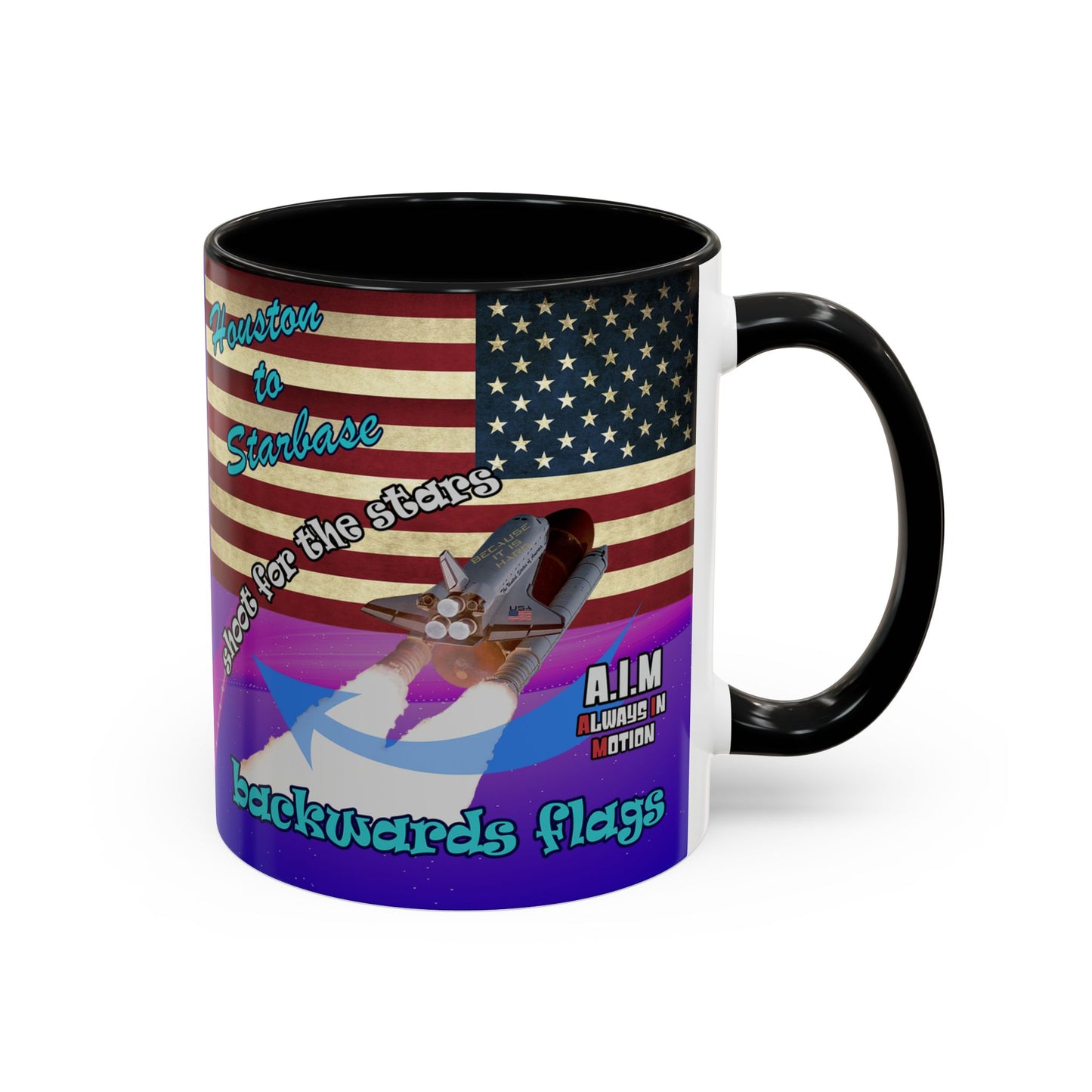 shoot for the stars - Accent Mug (purple-pink wave)