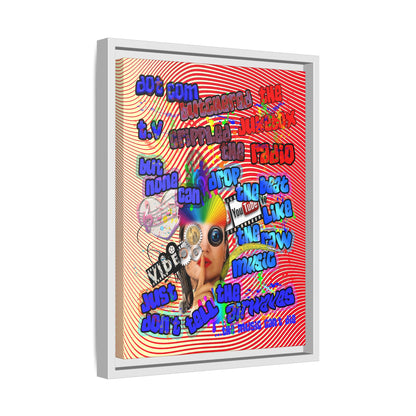 drop the beat - framed canvas art (yellow-orange wave)