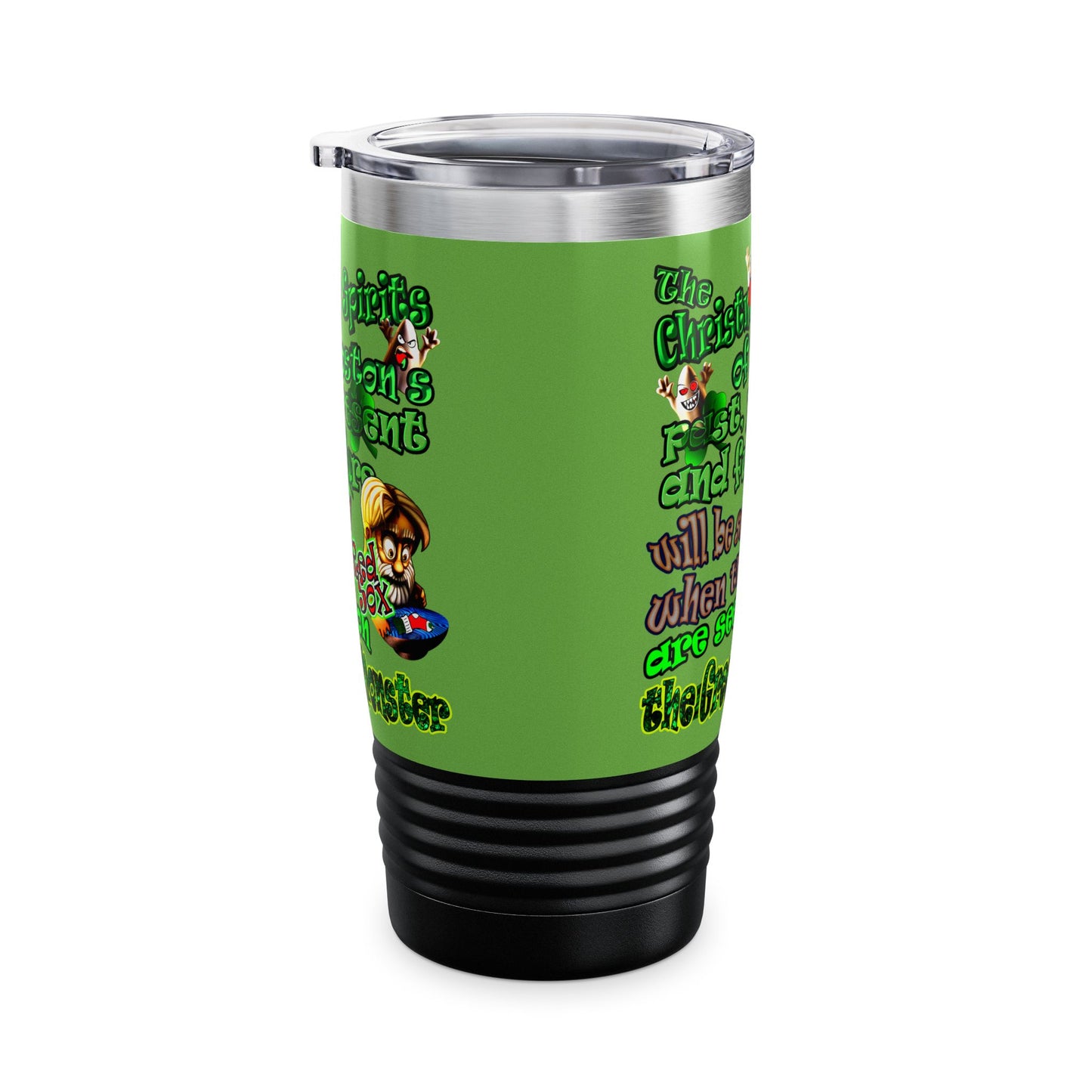 christmas spirits of boston - Ringneck Tumbler, 20oz (green)