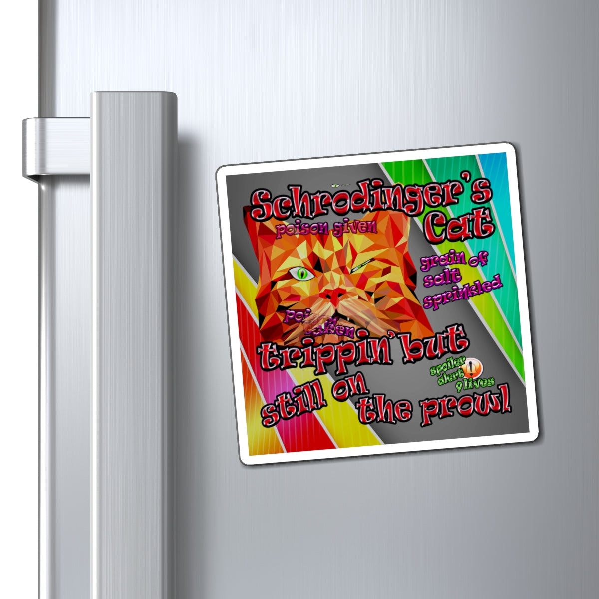 schrodinger's cat - Magnets - (rainbow split)
