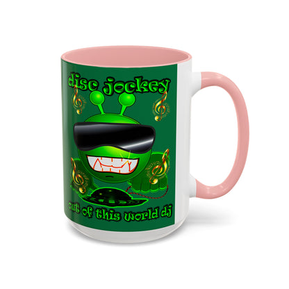 disc jockey - Accent Mug (dark green)