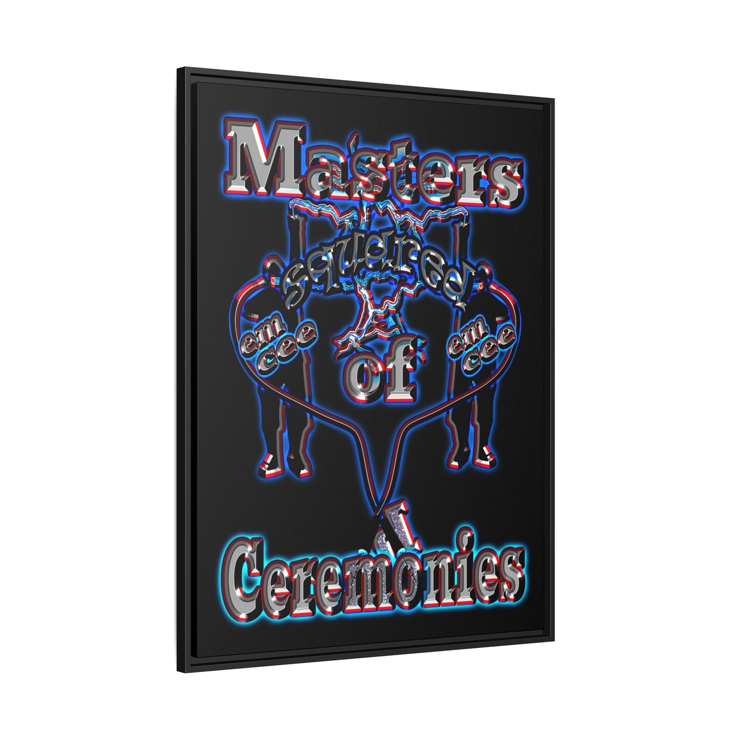 em cee squared - framed canvas art (black)