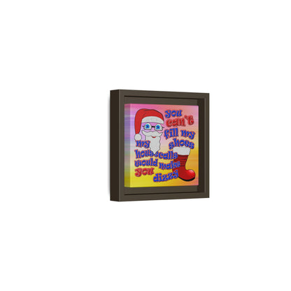 santa's shoes - framed canvas art (color blur)