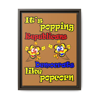 popping like popcorn - framed canvas art (light brown)