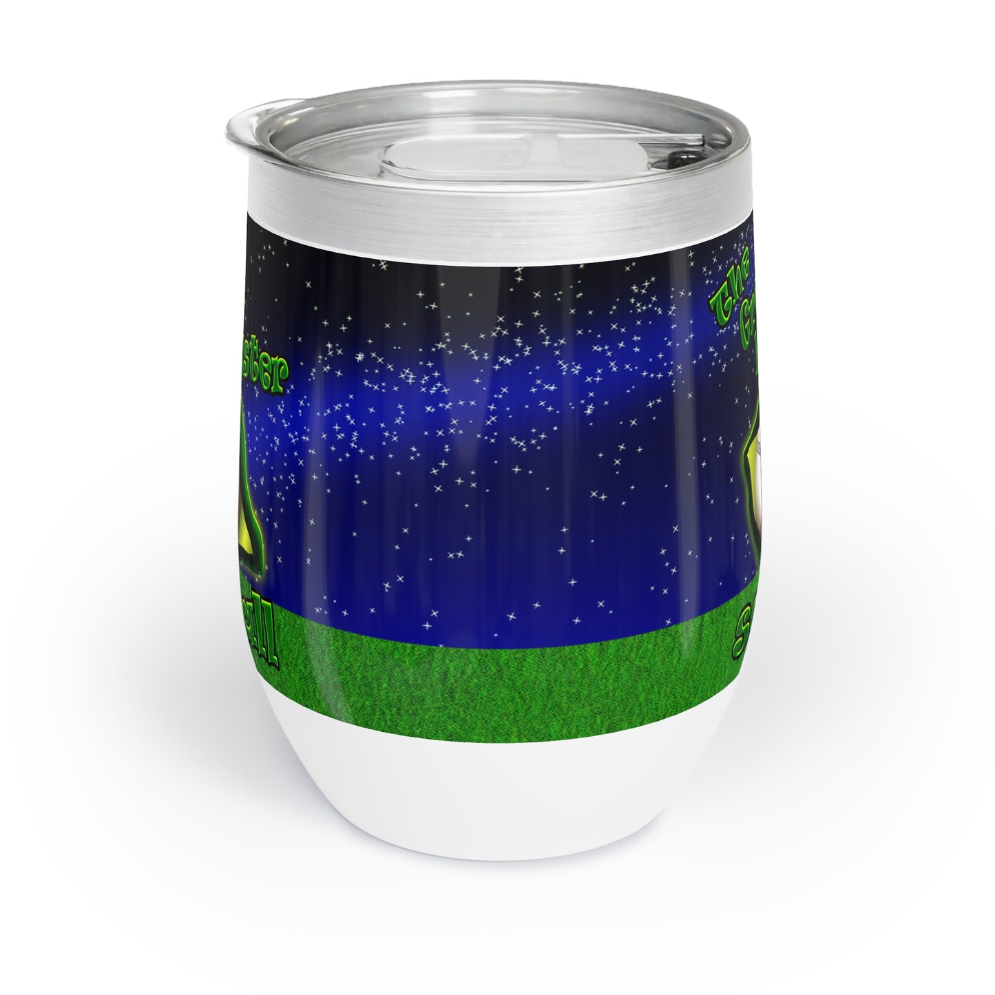 green monster - Chill Wine Tumbler ('snoops' background)