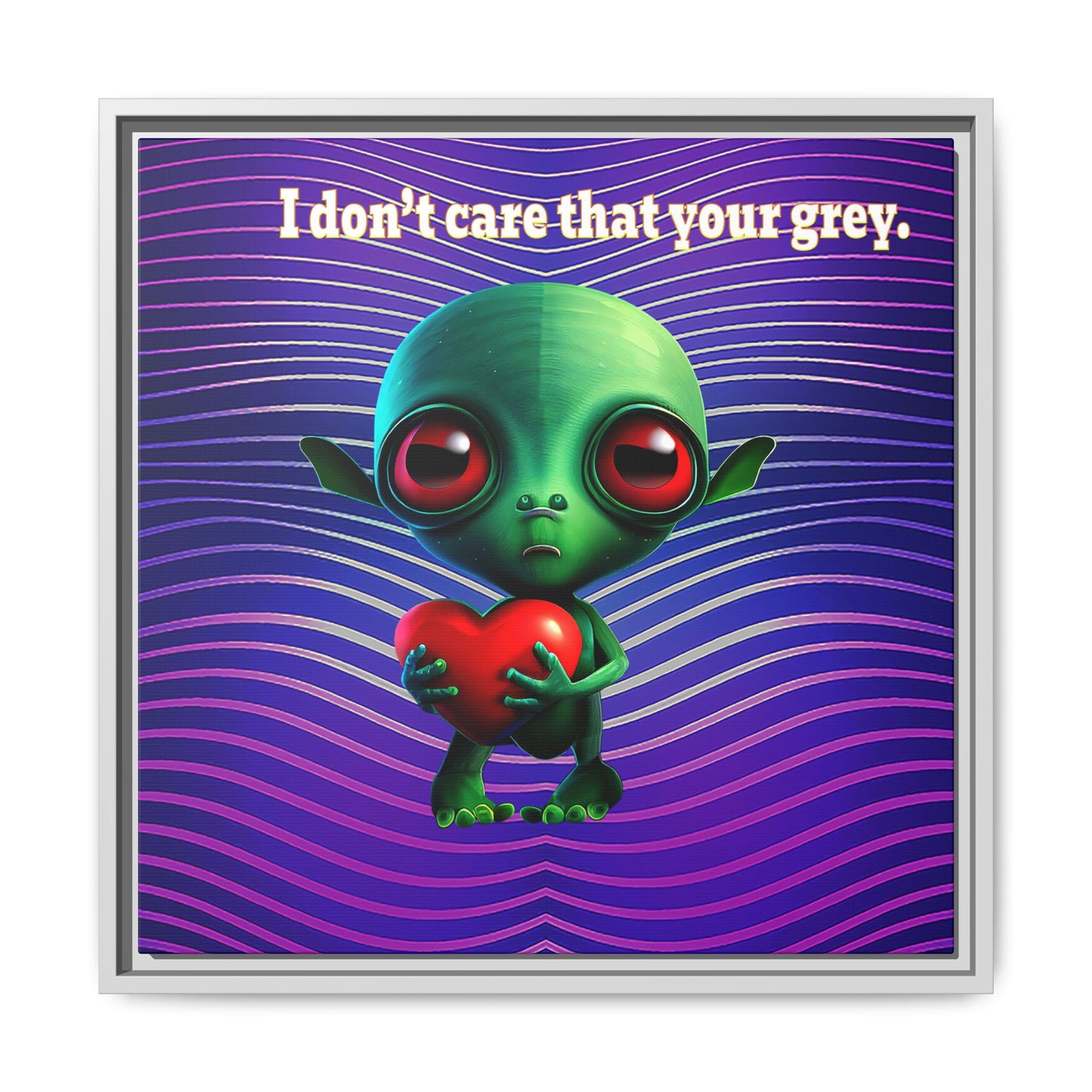 I don't care that your grey - framed canvas art (purple wave)