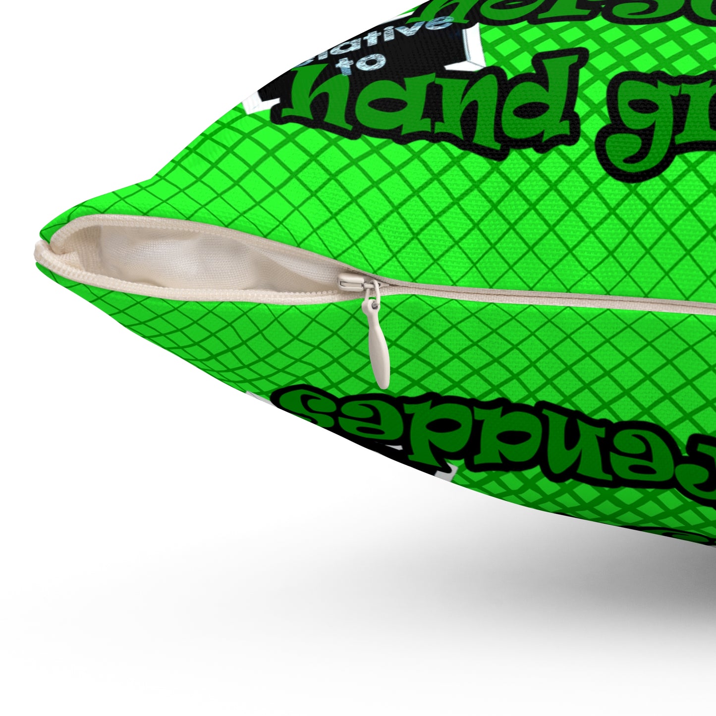 my luck - Spun Polyester Square Pillow - (logo green)