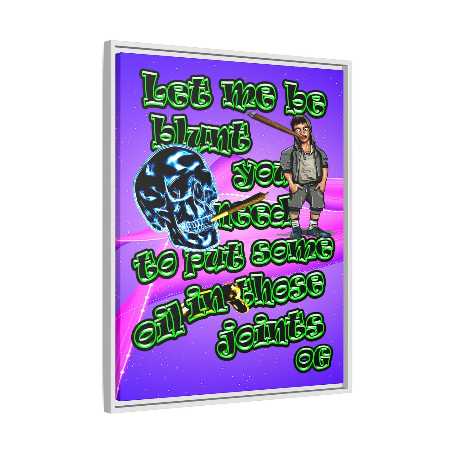 og - framed canvas art (purple-pink wave)