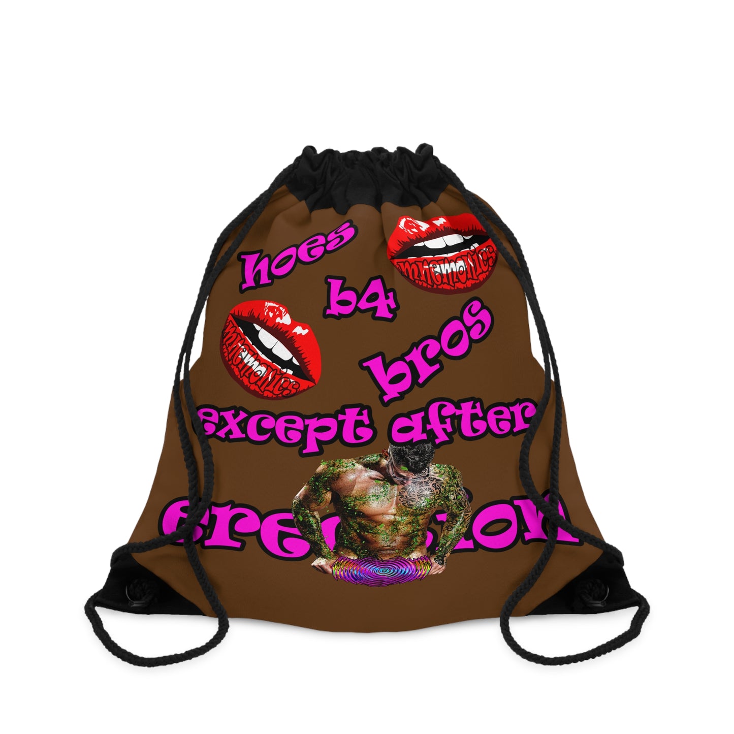 hoes b4 bros - Drawstring Bag (brown)