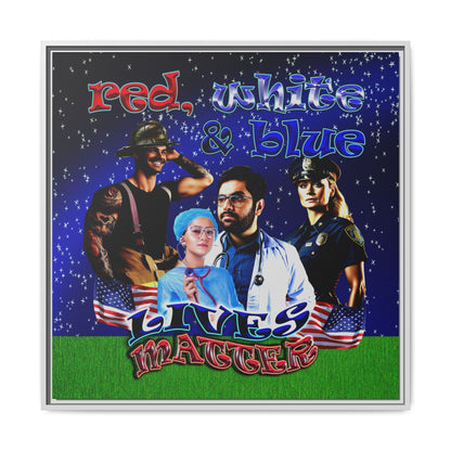 rw&b lives matter - framed canvas art ('snoops' background)
