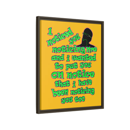 noticed you noticing - framed canvas art (yellow)