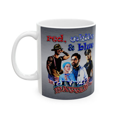 rw&b lives matter - White Mug (brushed nickel)