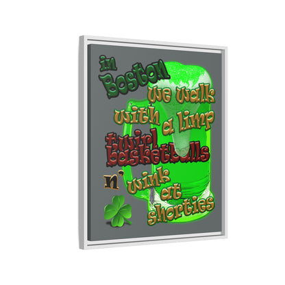 celtics logo - framed canvas art (dark grey)