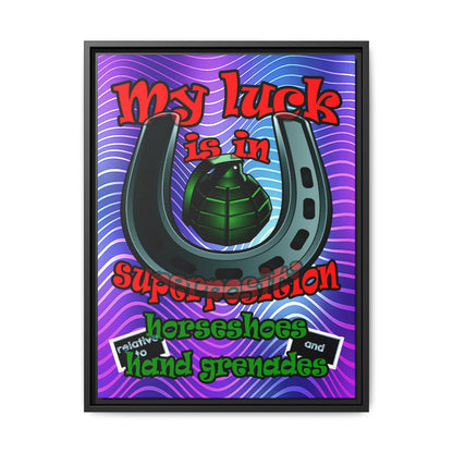 my luck - framed canvas art (purple wave)