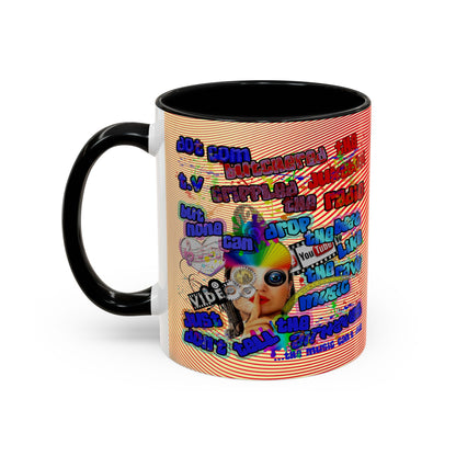 drop the beat - Accent Mug (yellow-orange wave)