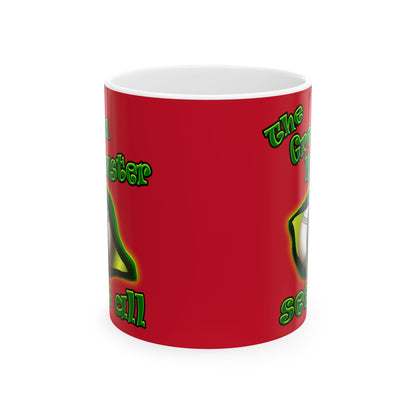 green monster - White Mug (dark red)