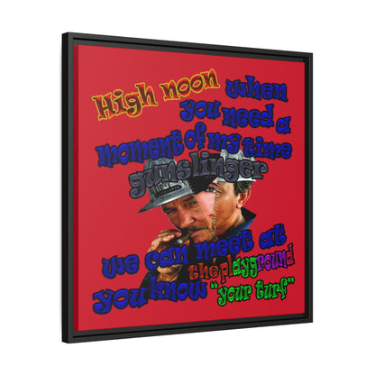 high noon - framed canvas art (dark red)