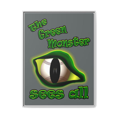 green monster - framed canvas art (dark grey)