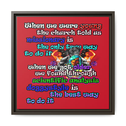 doggystyle - framed canvas art (dark red)