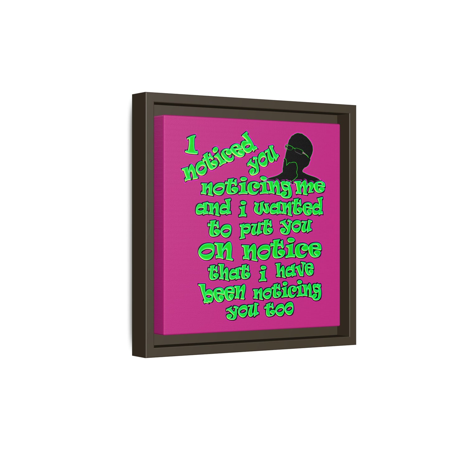 noticed you noticing - framed canvas art (pink)