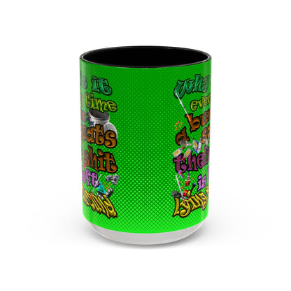 the bum's shit - Accent Mug (logo green)