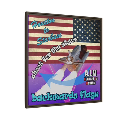 shoot for the stars - framed canvas art (purple-pink wave)