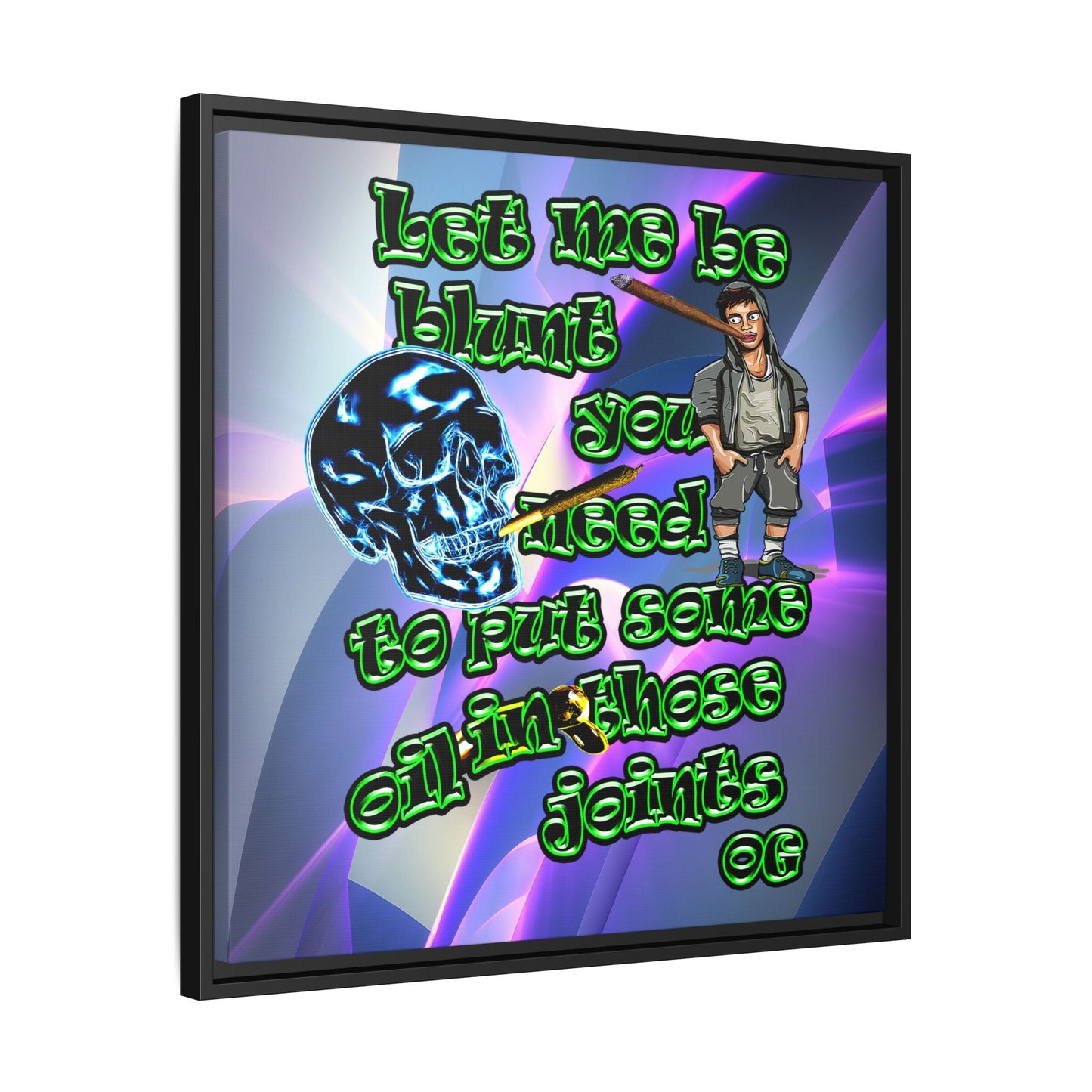 og - framed canvas art (grey-pink wave)