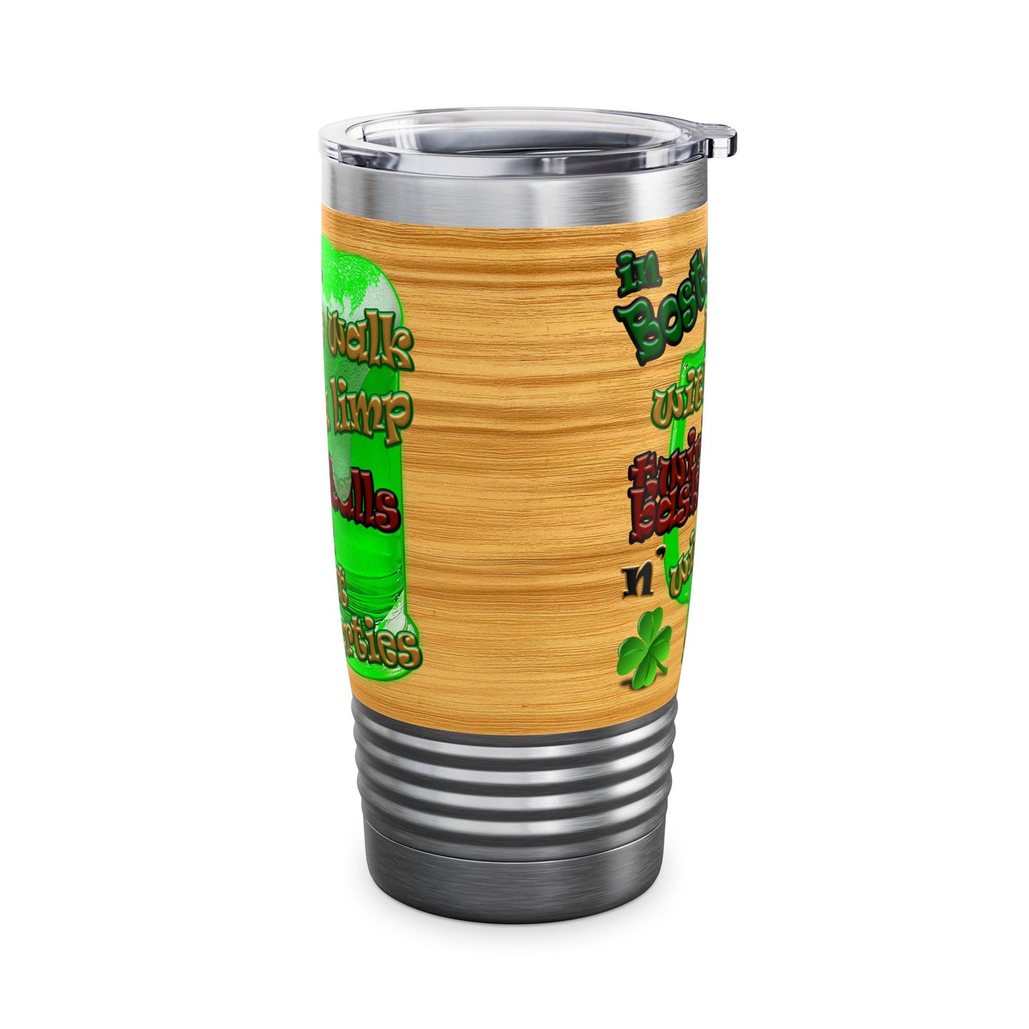 celtics logo - Ringneck Tumbler, 20oz (butterscotch wood finish)