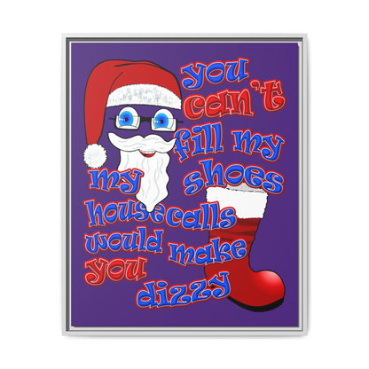 santa's shoes - framed canvas art (purple)