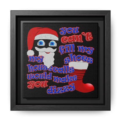 santa's shoes - framed canvas art (black)