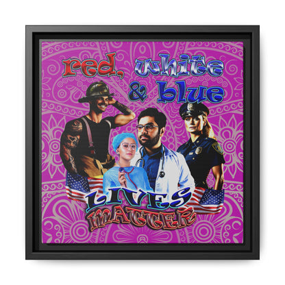 rw&b lives matter - framed canvas art (pink swirl)