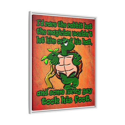 turtle race - framed canvas art (burnt orange)
