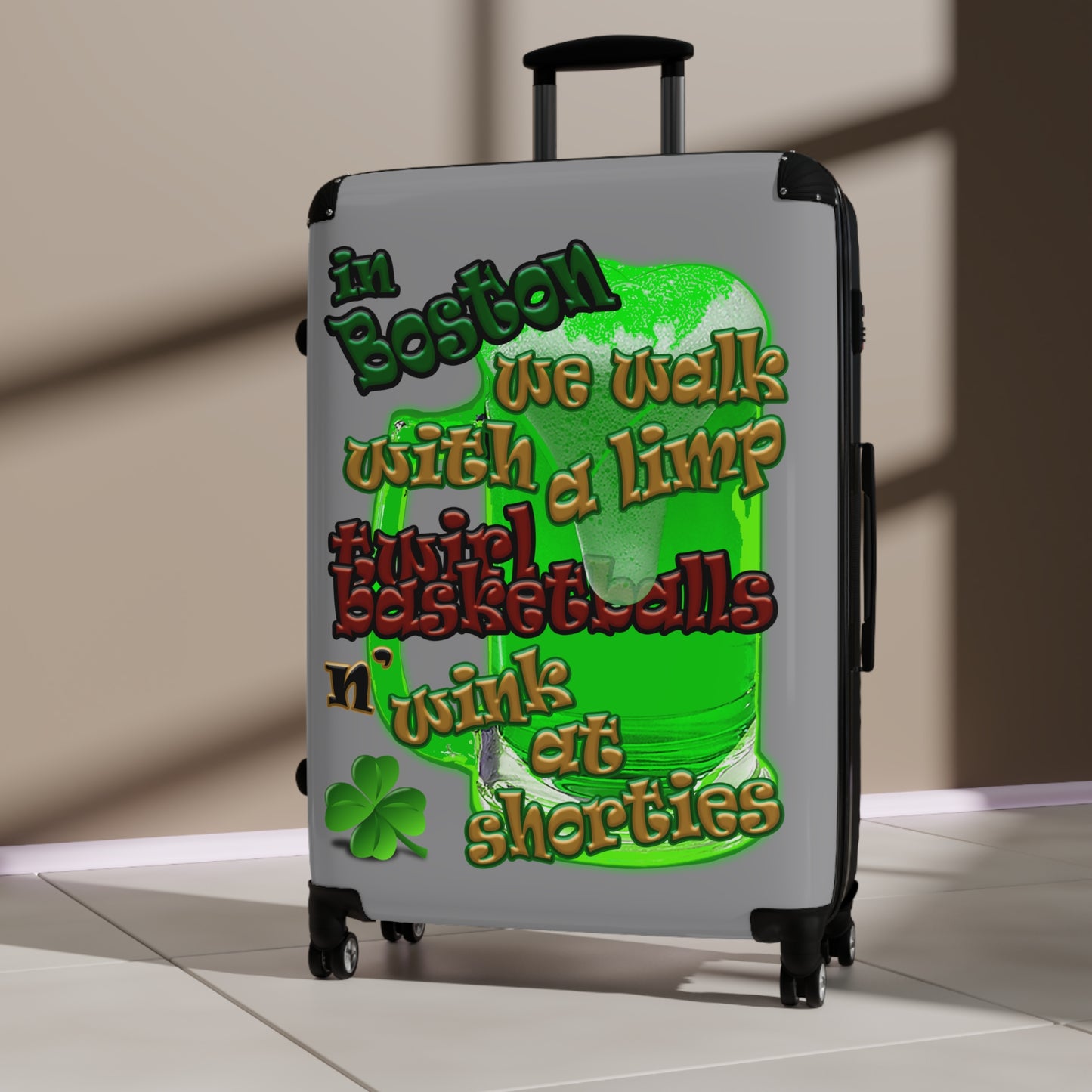 celtics logo - Suitcase (grey)