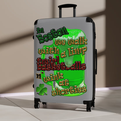 celtics logo - Suitcase (grey)
