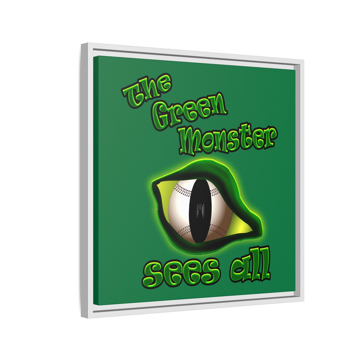 green monster - framed canvas art (dark green)