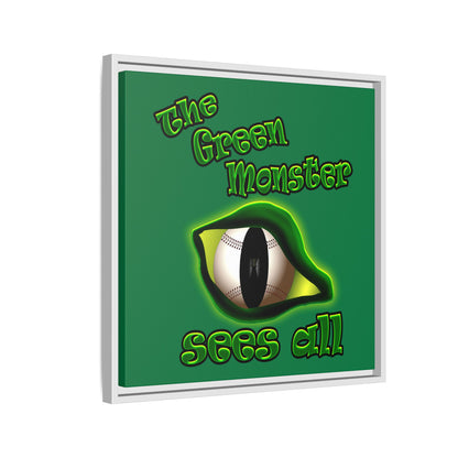 green monster - framed canvas art (dark green)