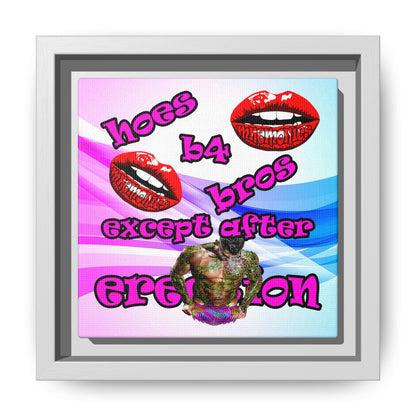 hoes b4 bros - framed canvas art (light blue-pink wave)