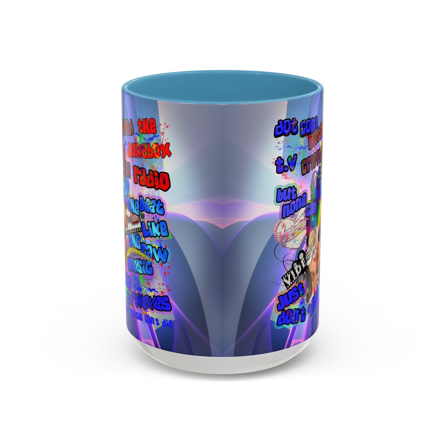 drop the beat - Accent Mug (grey-pink wave)